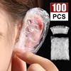 100PCS Disposable Hair Earmuff Dye Transparent Elastic Shower Hair Dye Protection Tool Shield Waterproof Earpack Plastic Wrap 1