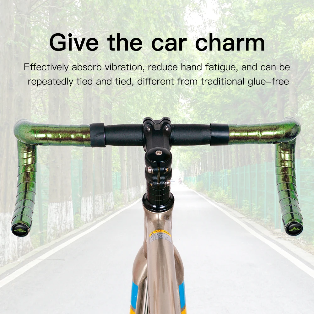 Road Bike Handlebar Wrap Reflective Elastic EVA Foam Lightweight Composite Three Mirror Chameleon Handle Strap MOTSUV