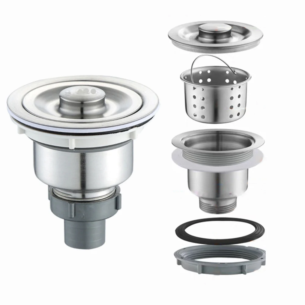 kitchen sink faucets 304 Stainless Steel Kitchen Sink Drainer Filter Sink Strainer Sewer Bathroom 110mm Washer Kitchen Sink Strainers Head Plug kitchen faucet sale