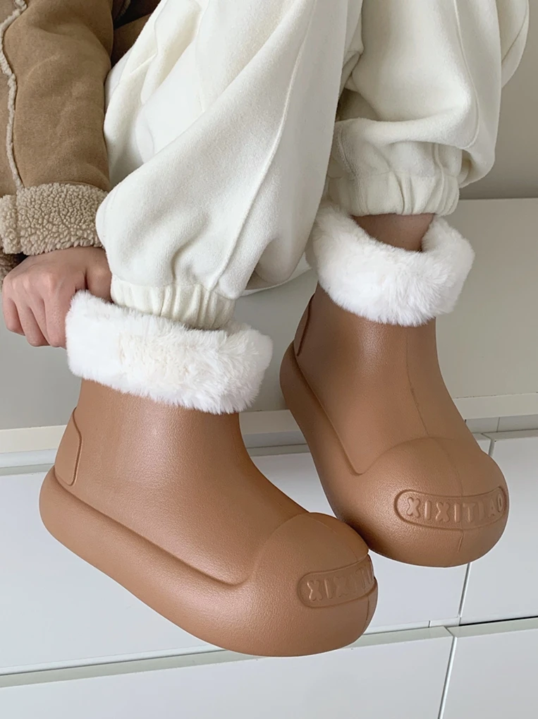 Thick Plush Waterproof Snow Boots For Couple Man Women Boots Cotton Boots For Women 2023 Winter Casual Anti Slip Snow Boots