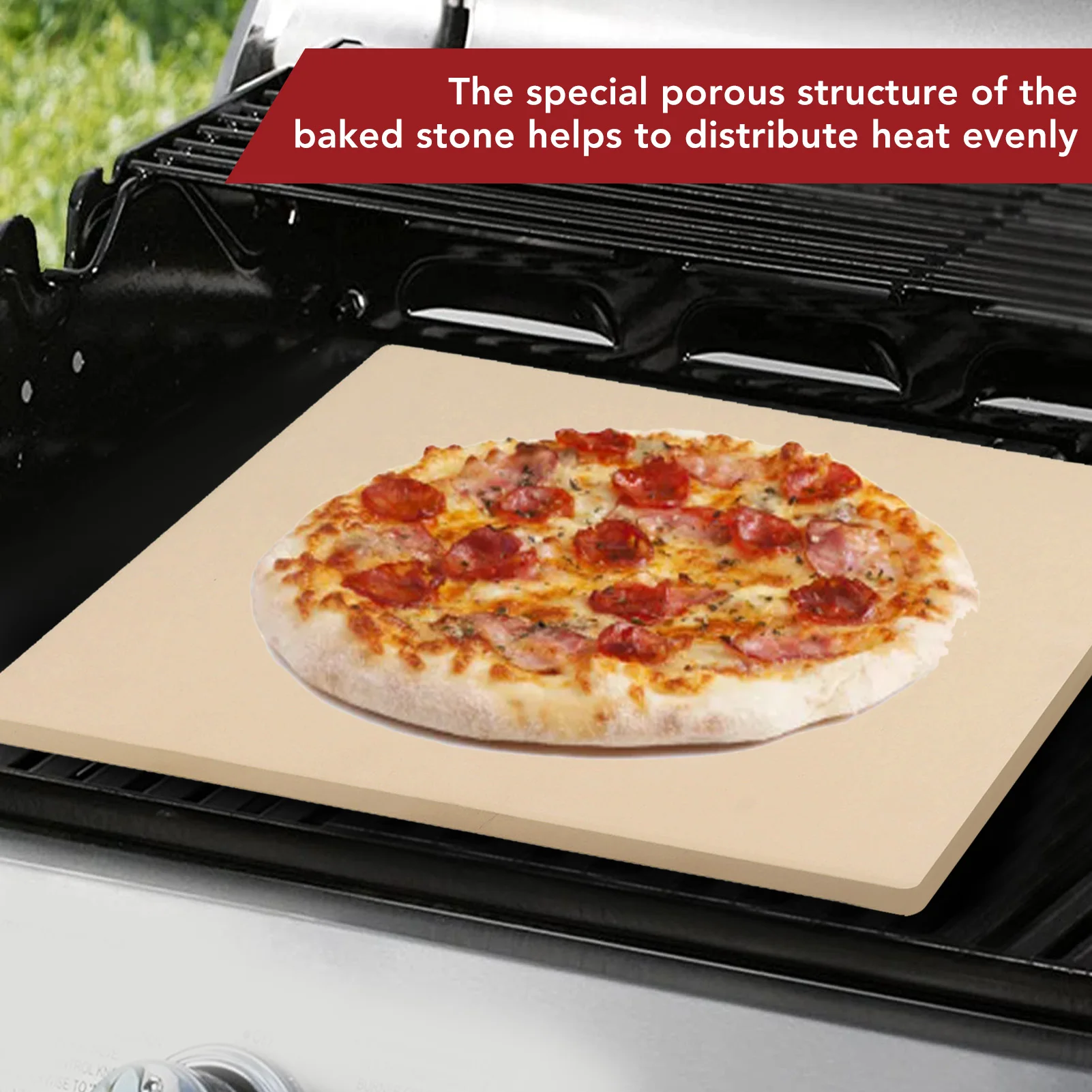Large Pizza Stone Rectangular Pizza Stone 12x15in Uniform Heat Distribution Easy To Clean Cordierite Baking Stone for Oven Grill