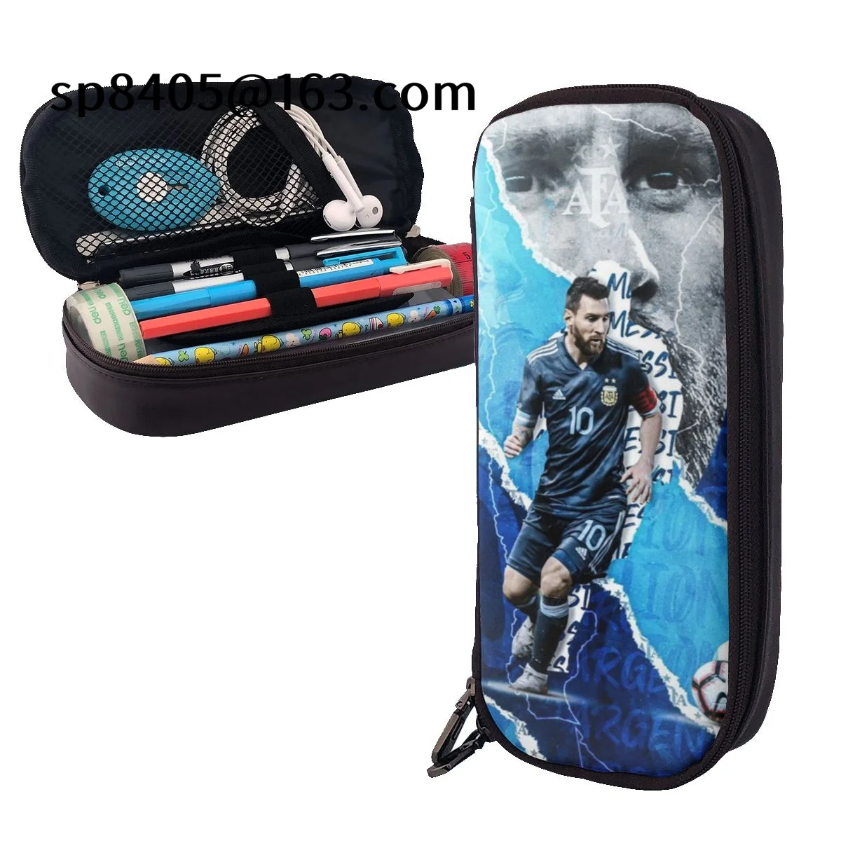 

Football Star Messi Pencil Case Pouch Large Big Capacity Aesthetic Pen Bag School Supplies for Men Women Boys Girls
