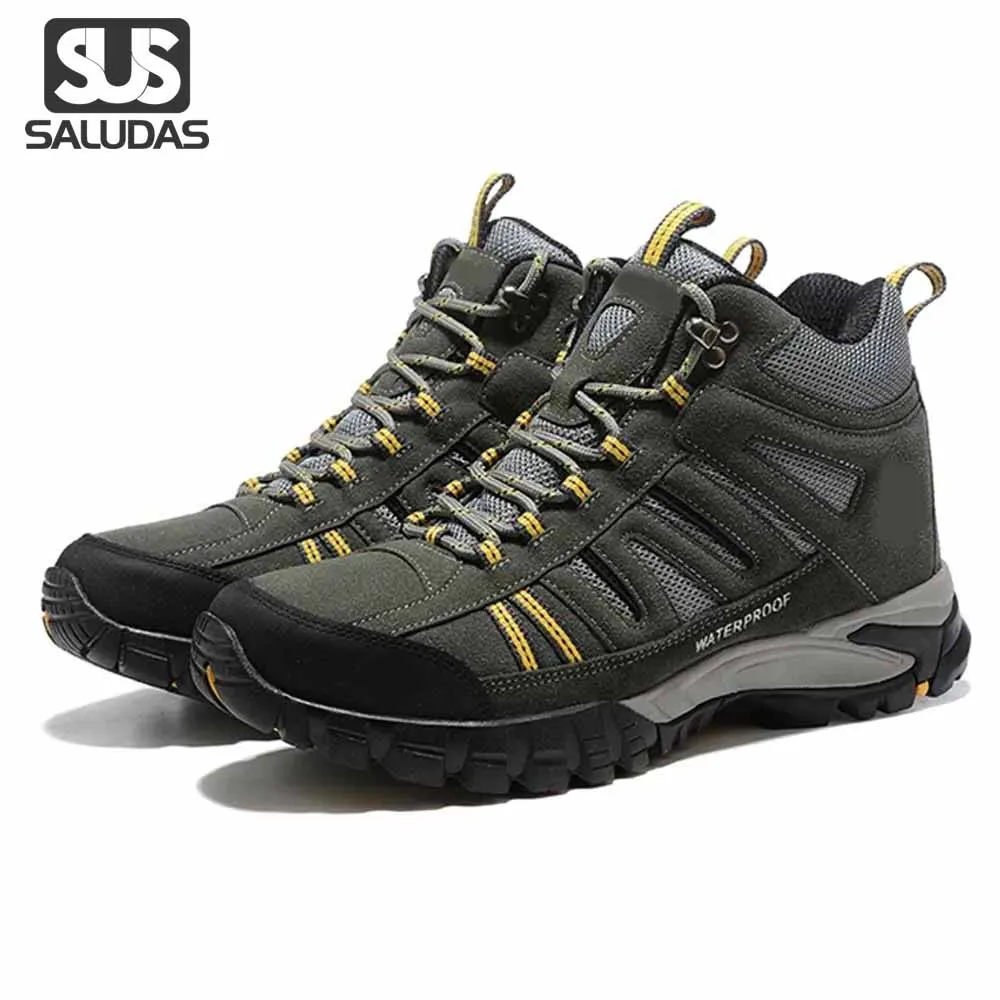 

SALUDAS Men's Trekking Boots Outdoor Anti-skid and Wear Resistance Hiking Shoes Outdoor Training Sneaker Breathable Hunting Boot