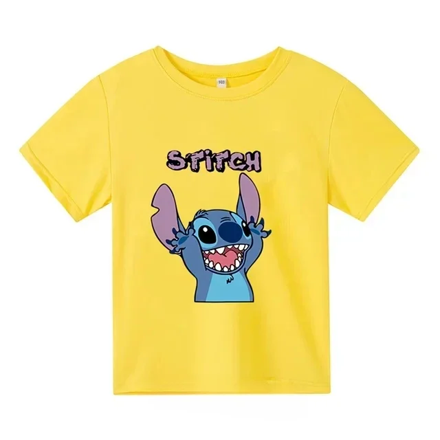 thumbnail image 1 of Nueva camiseta de algodón de Lilo & Stitch para niños, camisetas de manga corta de verano a la moda con dibujos animados para niños y niñas, 1 of 5