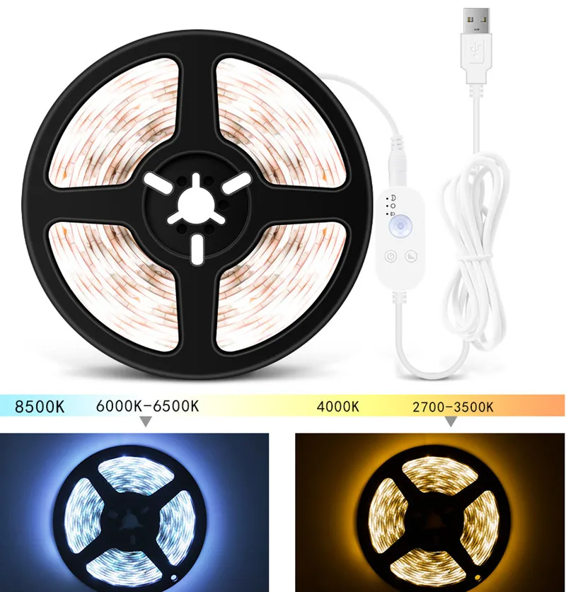 

LED Strip With Motion Sensor DC5V Kitchen Cabinet Lamp Tape Led Lights Waterproof Battery Conector Tira LED TV For Room Light