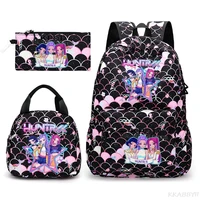 Sacs à dos KPop Demon Hunters, 3 pièces, Rumi Mira Zoey HUNTR/sacs d'école pour garçons et filles, Mochilas Kawaii de grande capacité 4