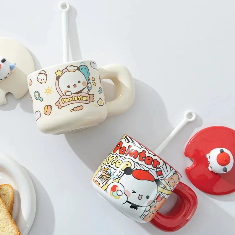 

Cartoon Bubu And Dudu Ceramic Mug Creative Panda Yier Bubu Breakfast Cup Oat Cup Panda Bear Coffee Milk Cup Kawaii Birthday Gift