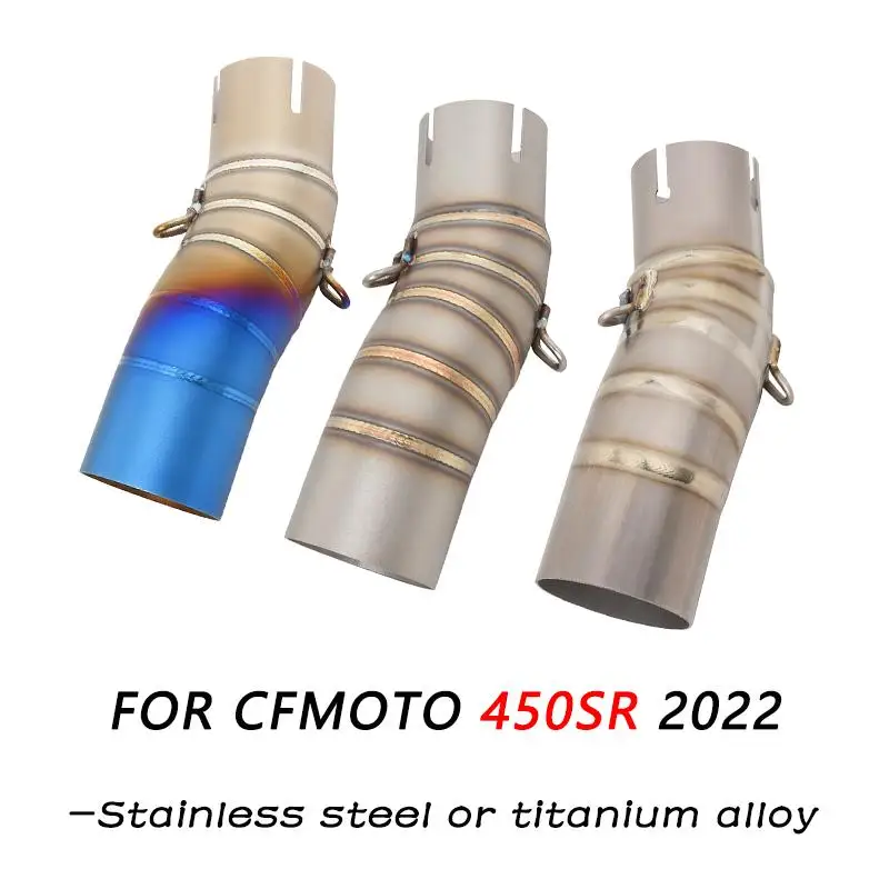 

FOR CFMOTO Exhaust Motorcycle Escape Mid Link Pipe Middle Connect Tube For CFMOTO 450SR 2022 Slip On Stainless Steel