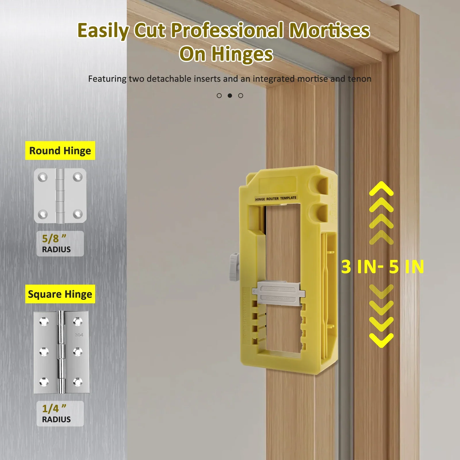 Door Hinge Mortise Jig Kit Sturdy Door Hinge Router Template Cabinet Mounting Jig Mortiser Tool Door Hinge Installation Kit