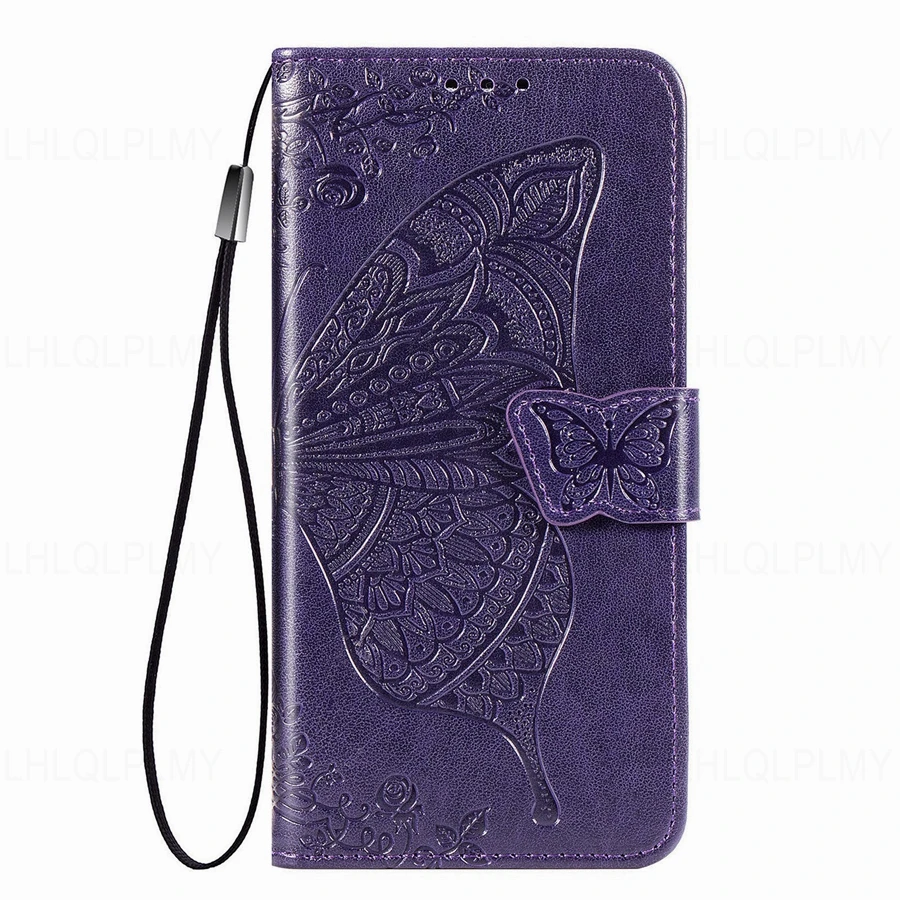 Butterfly Flower Leather Flip Wallet Phone Case Cover