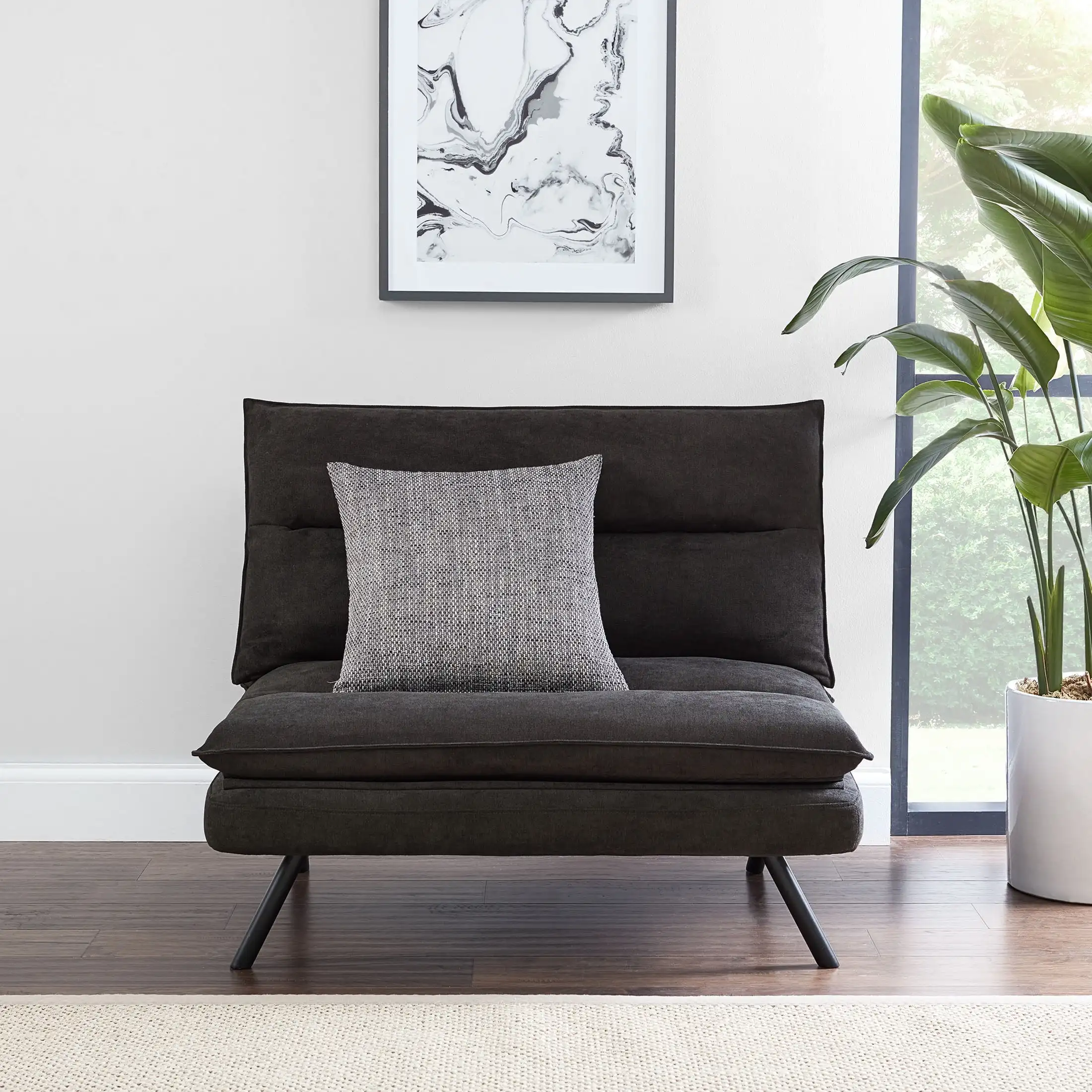 

Mainstays Pillow Top Convertible Chair, Charcoal for Adult