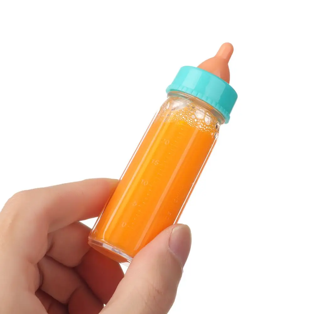 18inch Doll Magic Milk Juice Bottles with Pacifier Bibs Dollhouse Plastic Nipple Bottle fit Newborn Dolls for Toys Accessories