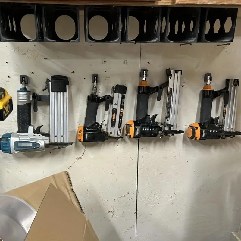 4-teiliger Druckluftwerkzeughalter, platzsparender Aufhänger für pneumatische Werkzeuge, Wandhalterung für Garage, Werkstatt, Autoreparatur, Spritzpistolen-Aufhängeclips – Detail 2