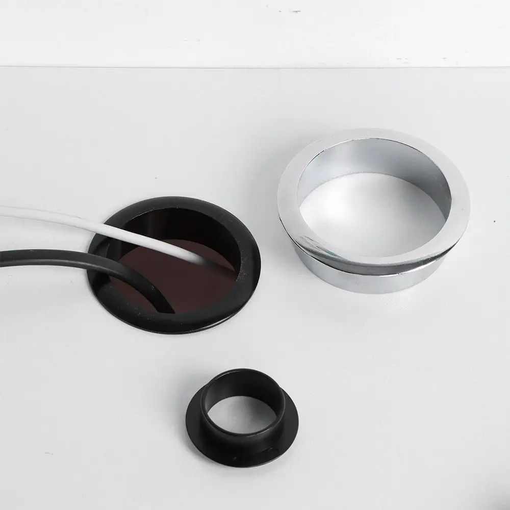 Zinc Alloy Computer Desk Cable Grommets Wire Hole Cover Cabinet Vent Hole Decor Plug Cable Outlet Port Furniture Hardware
