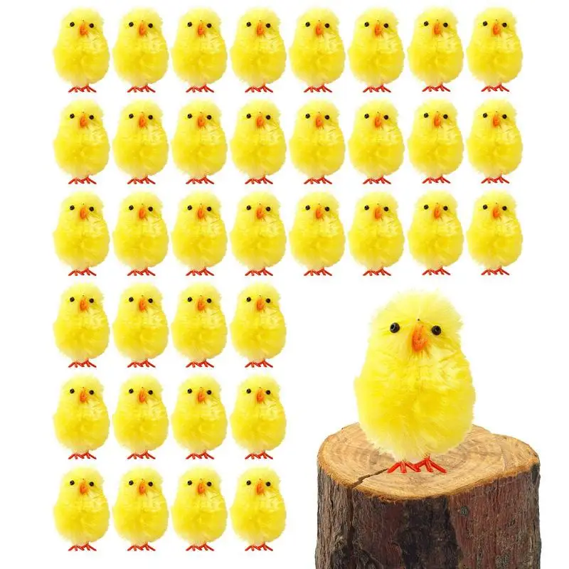 

Easter Chicks 36Pcs Yellow Easter Chenille Chicks Cute Easter Chicks Baby Chicks For Easter Party Easter Egg Bonnet Decoration