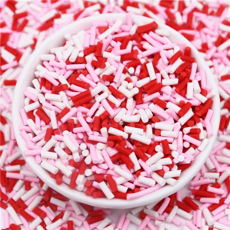 Vibrant Cylindrical Polymer Clay Slices for DIY Crafts and Slime Accessories