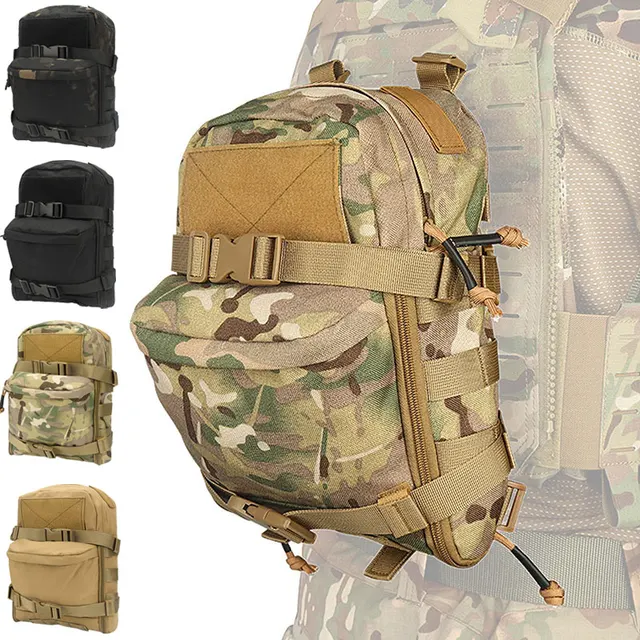 Mini Hydration Bag Tactical Backpack Water Bladder Carrier MOLLE Zipper Pouch Military Hunting Bag 500D Nylon Outdoor Sports