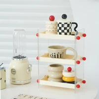 【Epeiushome】 Desktop Multi-layer Storage Rack Acrylic Cup Rack Dressing Table Cosmetics Multifunctional Storage Shelf 1