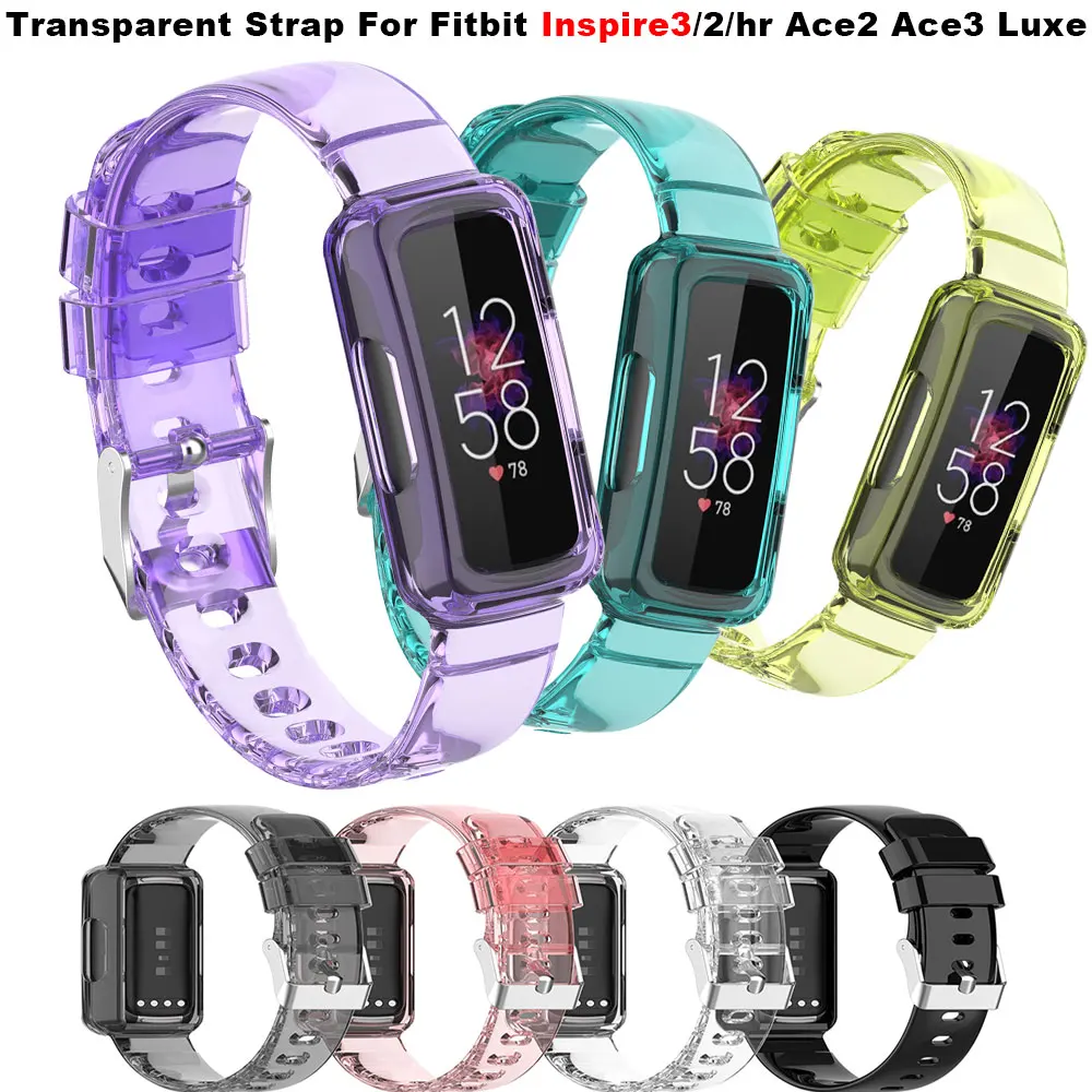 

Transparent Watchband For Fitbit inspire 3 Soft Silicone Smartwatch Bracelet Wrist Band For Luxe Inspire HR Inspire 2 Ace2 Ace3