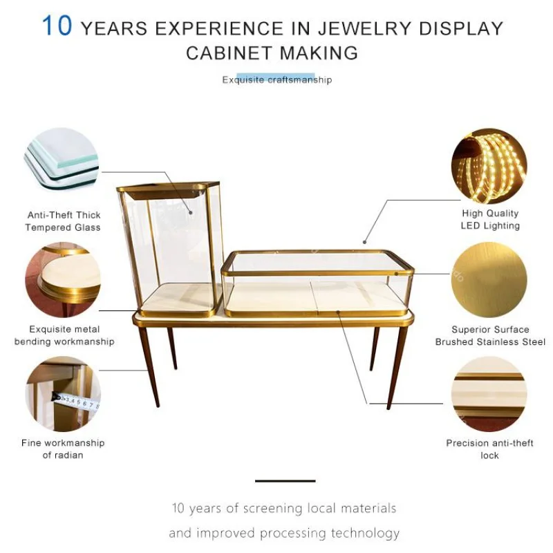 Luxury combination jewelry watch glasses display showcase cosmetic jewelry display cabinet
