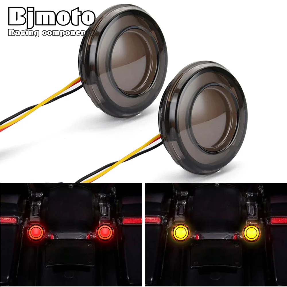 

Diffused Rear LED Turn Signal Insert Brake light DRL For Harley Dyna Electra Glide Road King Bullet-Style Indicator Lamp