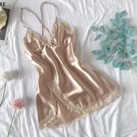 Off Shoulder Ultra Short Sexy Bras Pajamas Home Dresses Night Shirts Sexi Women's Nightgown Silk Lingerie See Through Dress - Image 6