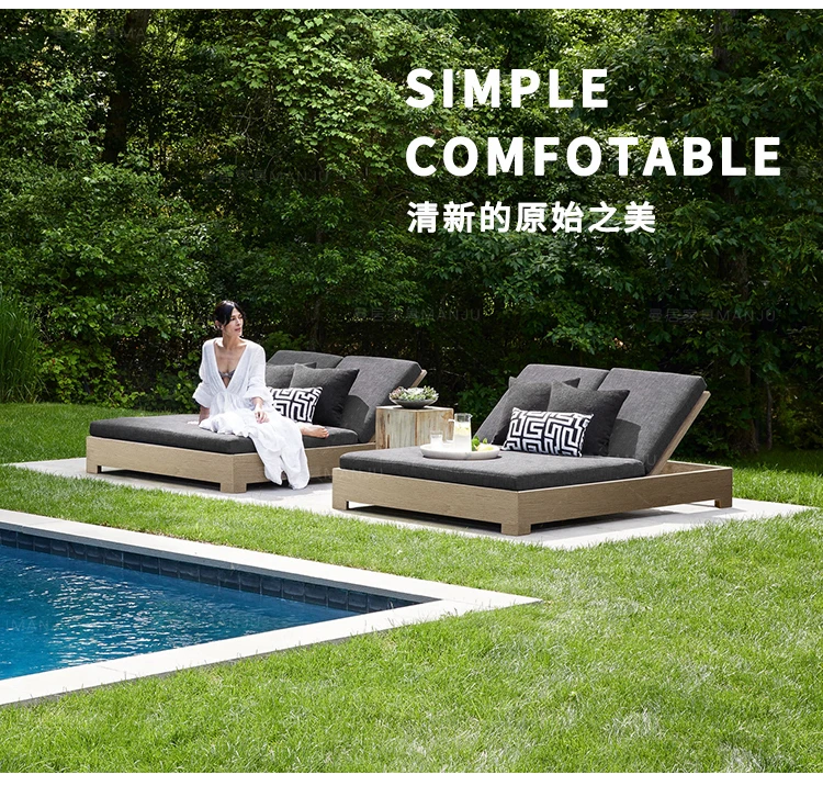 Premium Luxury Outdoor Sofa Teak Waterproof Hotel Homestay Garden