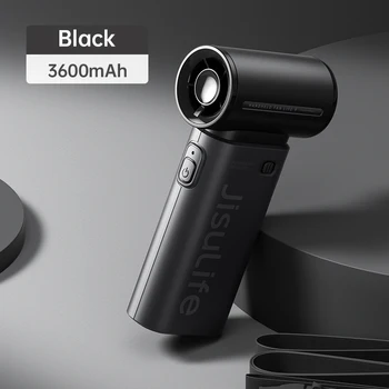 مروحة توربو محمولة من JISULIFE، قوية للغاية، عمر بطارية طويل، مروحة قابلة لإعادة الشحن 9