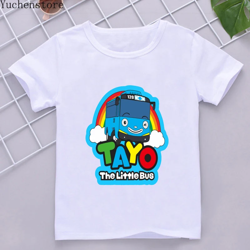 New Hot Sale Children'S Clothing Tshirt Funny Tayo And Little Friends Bus Cartoon  Print T-Shirt For Boys Cute Kids Summer Shirt