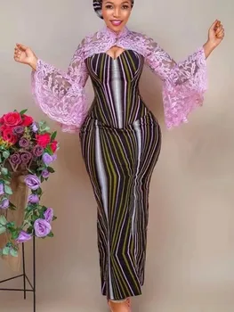 Amaka V-Neck Lace Long Sleeve Pencil Dress