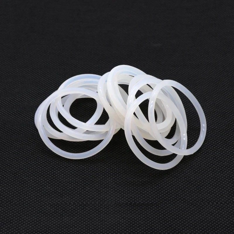 Rubber O Rings 10pcs Thickness 2/3/4mm White Rubber Seal Ring OD 5-150mm Heat Resistant Food Grade Silicone