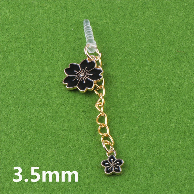 Dust Plug Charm Cherry Blossoms Charge Port Plug For iPhone  Type C Dust Protection Stopper Phone 3.5MM Jack Anti Dust Cap