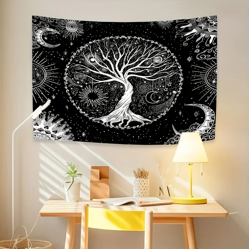 Tree Print Frosted Tapestry 75x58cm Wall Hanging 1 Pcs tapestry decor
