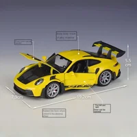 Welly 1:24 Porsche 911 GT3 RS Alloy Sports Car Model Diecast Metal Track Racing Vehicles Car Model Simulation Childrens Toy Gift 2