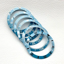 38*30.5mm Tiffany Blue Sloping Ceramic Bezel Insert Fit Seiko SKX007 GMT Bezel Seamaster Men Diving Watch Case Replace Mod Parts