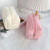 Cute Plush Makeup Bag for Women Portable Travel Small Cosmetic Bags Solid Color Zipper Toiletry Bag Washing Pouch Storage Bags 1