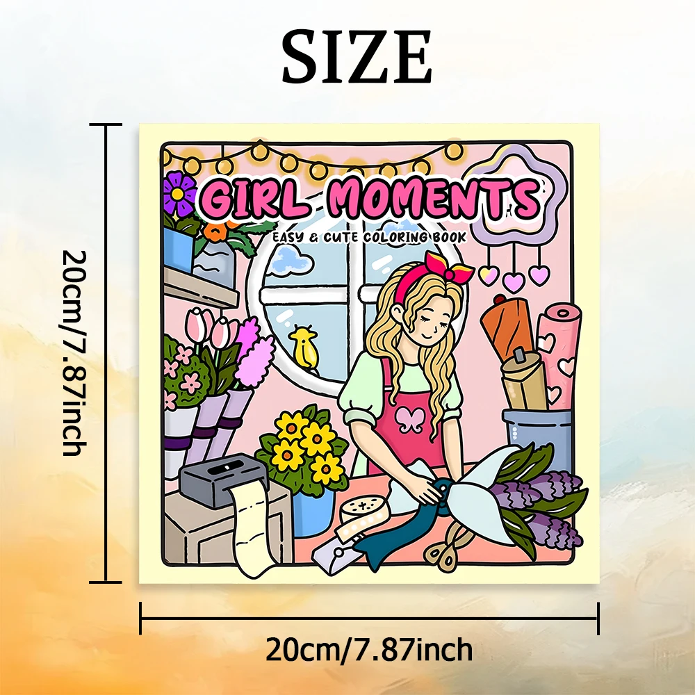 GIRL MOMENTS Bold-easy Patterns Coloring Book for Adults Cute Drawing Book Perfect Gift for Party and Birthday 2