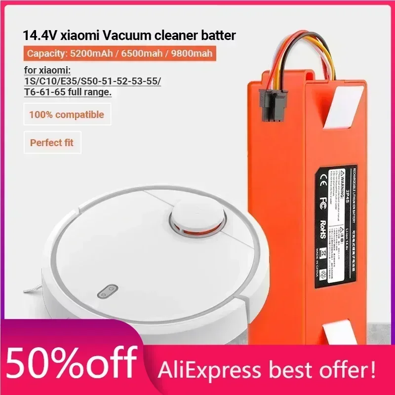 

Original 14.4V Li-ion Battery Robotic Vacuum Cleaner Replacement Battery for Xiaomi Robot Roborock S50 S51 S55 Accessory Spare