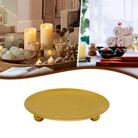 Iron Gold Plated Candle Holders Pillar Metal Plate For Wedding Party Festival Candelabra Art Gift Home Decor 5