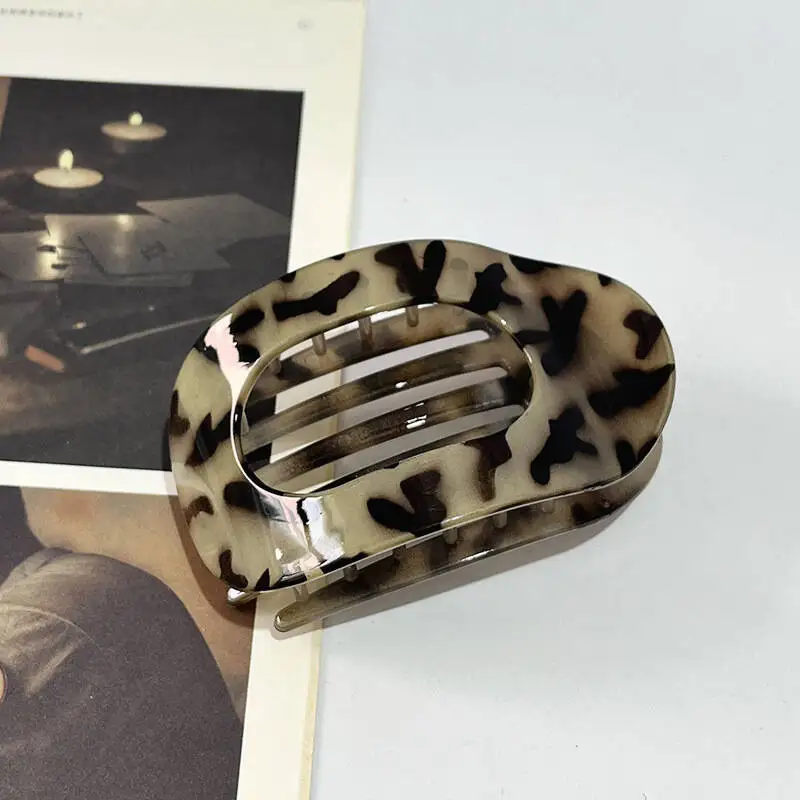 Neue Ankunft Heißer Verkauf Flache Oval Haar Klaue Clip Matte Entenschnabel Clip Back-of-Kopf Brötchen Haar zubehör Einfache Clip Haar Ornament – Detail 4
