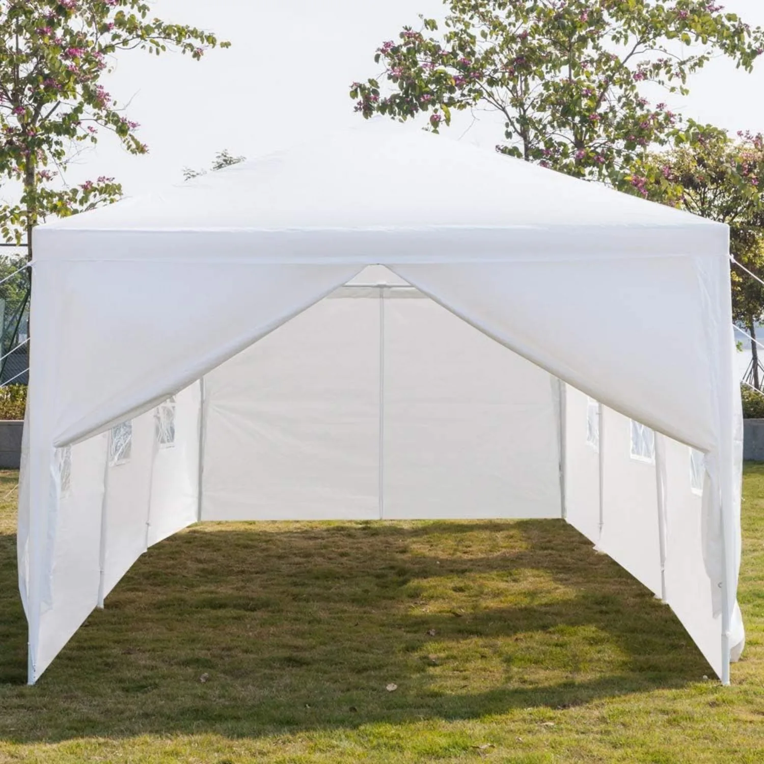 10'x30' Outdoor Patio Wedding Party Tent Heavy Duty Canopy Tent Gazebo, Waterproof UV Protection Tent with Spiral Tubes White 5