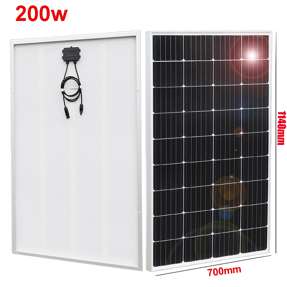 200w 150w 80w 30w 12v panneau solaire rigide verre trempé cadre aluminium home system camper yacht 12v chargeur de batterie DHL Freeship