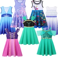 Nouvelle robe de princesse pour filles, costume de cosplay Anna, robe décontractée pour fête de carnaval d'été, costume mignon pour fête d'anniversaire 1