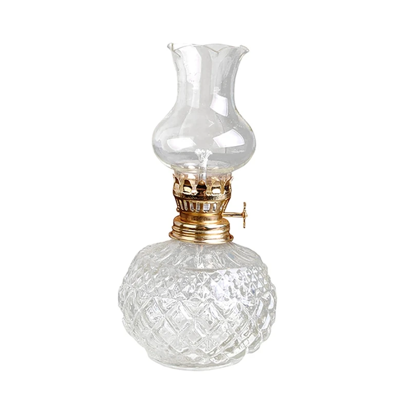 

5X Indoor Oil Lamp,Classic Oil Lamp With Clear Glass Lampshade,Home Church Supplies