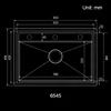 Nanometer Double Cover Hidden Kitchen Sink 304 Stainless Steel 3 Holes Handmade Single Large Size Kitchen Hidden Sinks 6