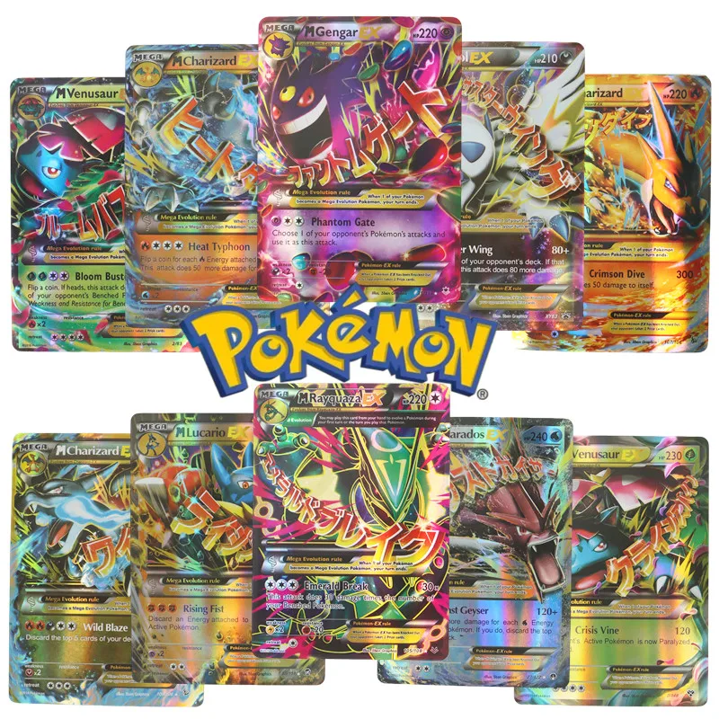 60/100Pcs  카드 영어 버전 MEGA GX Vmax TAG EX 프록시 컬렉션..