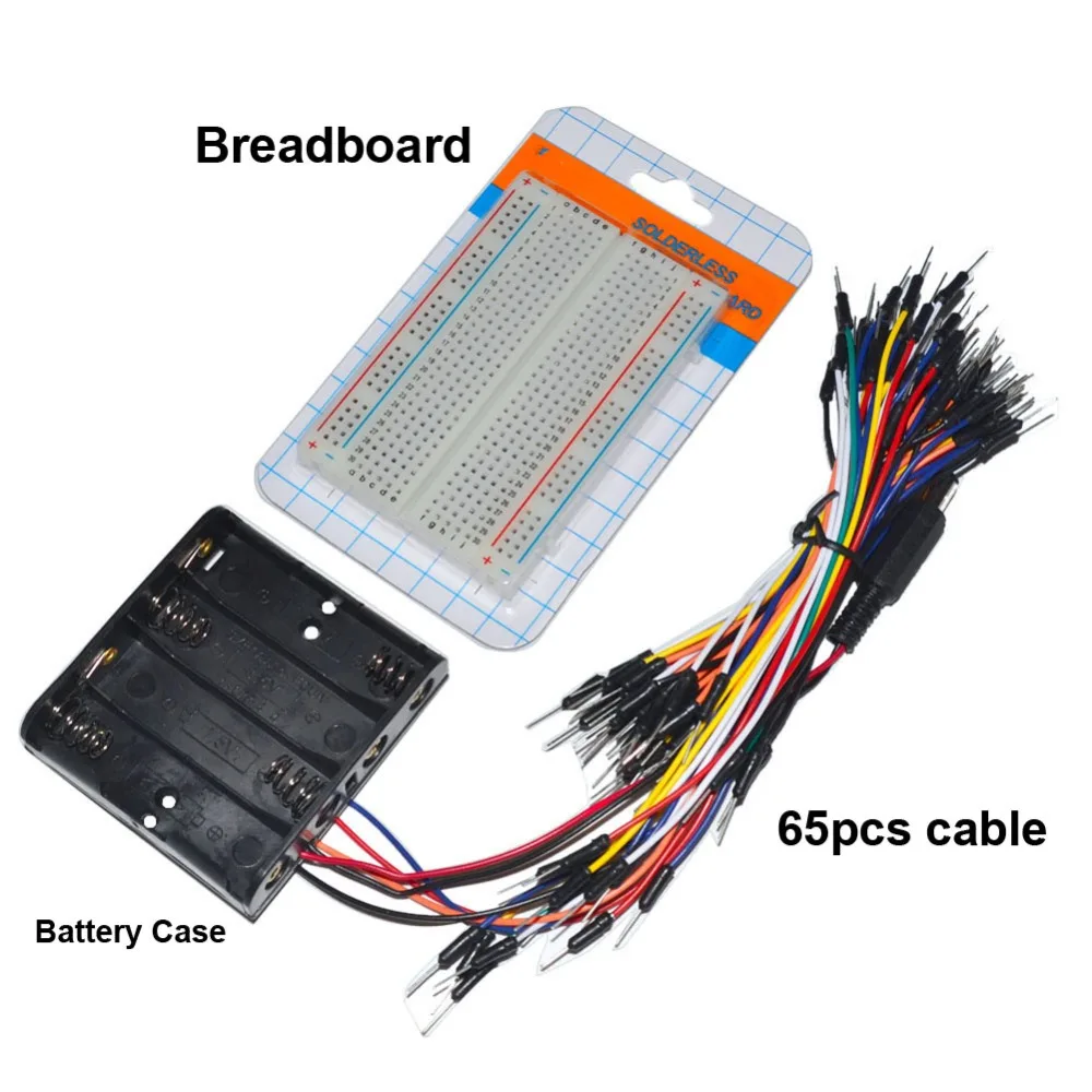 RCmall Electronic Universal Parts Kit Breadboard LED Cable Resistor Potentiometer Capacitance for Arduino FZ1342