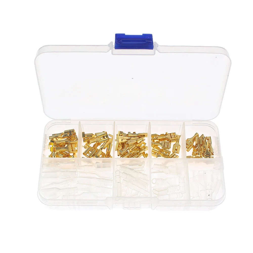 

120PCS Assorted Kit of Insulated Male and Female Wire Connectors - 2.8/4.8/6.3mm Electrical Crimp Terminals Spade Connectors