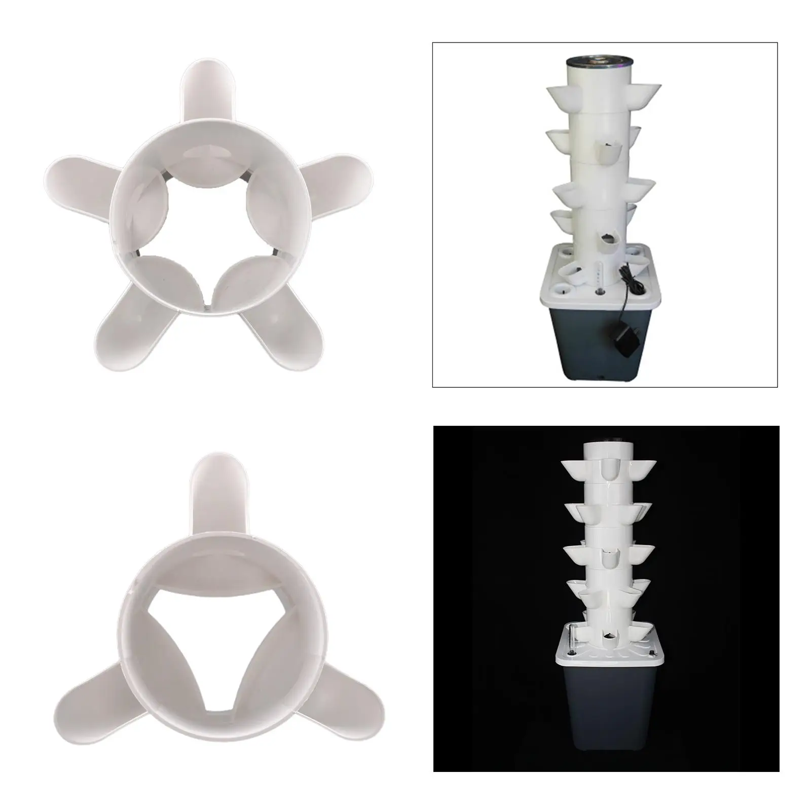 Plastic Vertical Planter Stackable Hydroponics Tower Efficient Vegetable Growing System for Urban Gardens