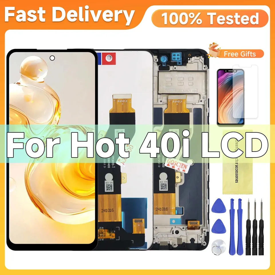For Infinix Hot 40i X6528 X6528B LCD Display Touch Screen Digitizer Assembly For Hot40i Repair Parts Replacement